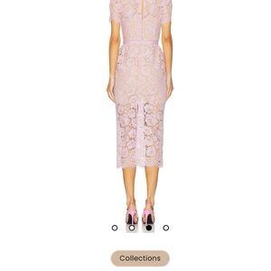 Self-Portrait Lace Midi Dress in Light Pink